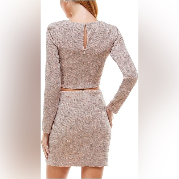 CITY STUDIO Womens Pink Glitter Evening Mini Skirt - Picture 2 of 5